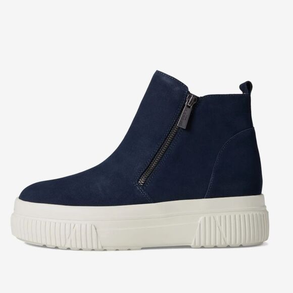 J/Slides Wyona WP Waterproof Wedge Sneaker- Navy Suede - Picture 3 of 12